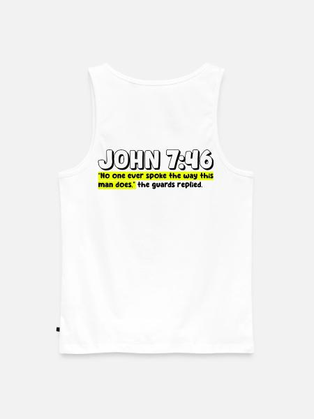 John 7:46 | Bible Quote - Men's Premium Organic Tank Top - white