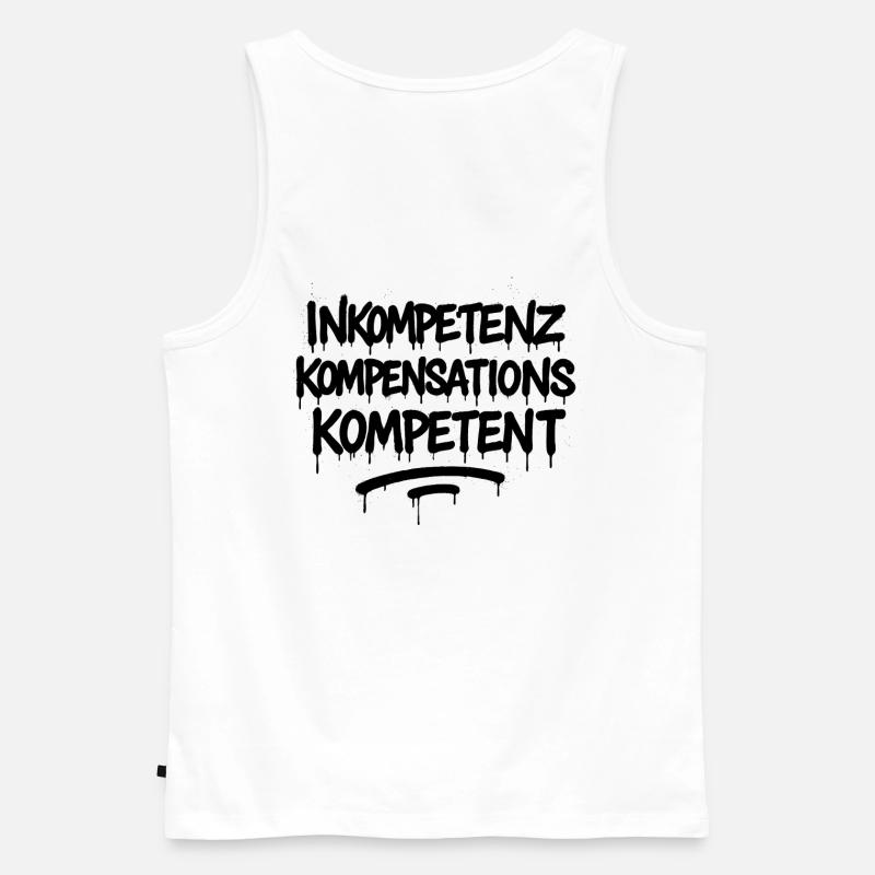 Indemnisation de l’incompétence Compétence – Büro Spruch - Débardeur bio Premium Homme - blanc
