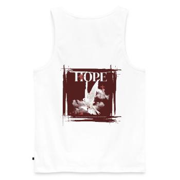 Hope - Römer 15:13 - Männer Premium Bio Tank Top - Weiß - Hinten - AI Model Male 178 light (178cm)