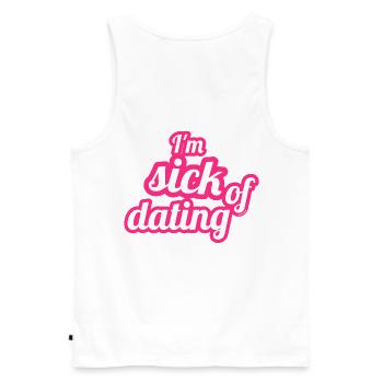 J’en ai marre des rencontres – Déclaration féministe - Débardeur bio Premium Homme - blanc - Dos - AI Model Male 178 light (178cm)