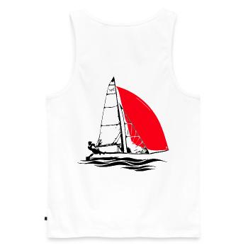 29er Jugend Segelboot Segeljolle Regatta segeln - Männer Premium Bio Tank Top - Weiß - Hinten - AI Model Male 178 light (178cm)