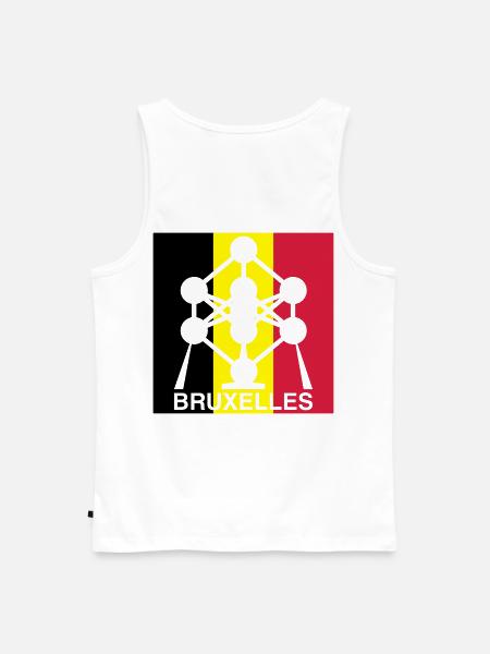 Atomium Brussels – Belgian Flag Square Design - Men's Premium Organic Tank Top - white