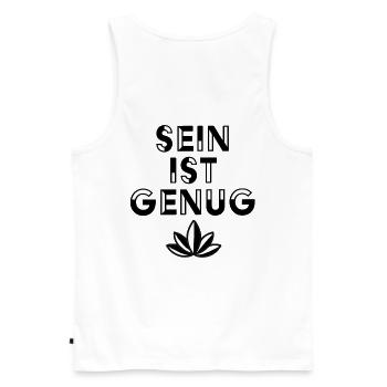 Être suffit – Esthétique minimaliste du cannabis - Débardeur bio Premium Homme - blanc - Dos - AI Model Male 178 light (178cm)