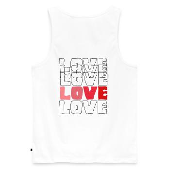 L’art intemporel LOVE - Débardeur bio Premium Homme - blanc - Dos - AI Model Male 178 light (178cm)