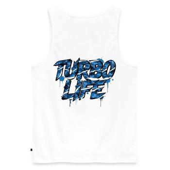 Turbo Life Camo Street Tuning Style - Men's Premium Organic Tank Top - white - Back - AI Model Male 178 light (178cm)