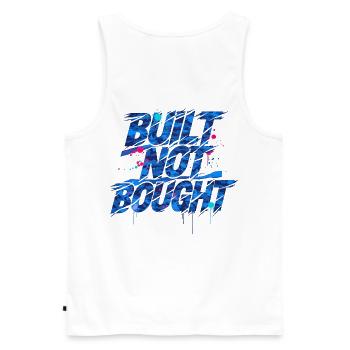 Built Not Bought – JDM Car Scene Camouflage Street - Men's Premium Organic Tank Top - white - Back - AI Model Male 178 light (178cm)