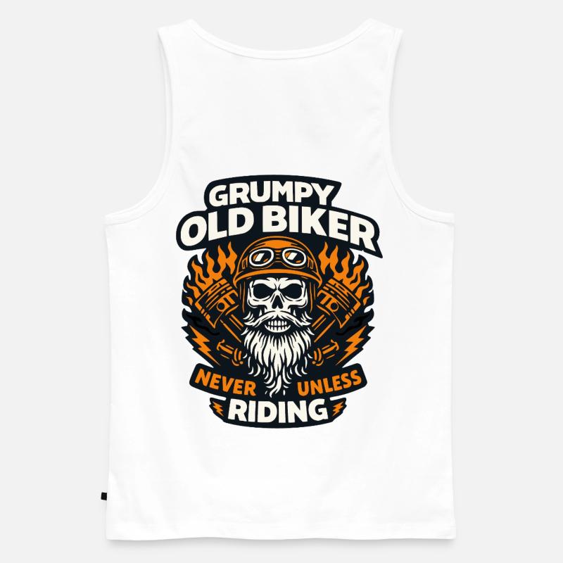 Grummeliger Alter Biker - Männer Premium Bio Tank Top - Weiß
