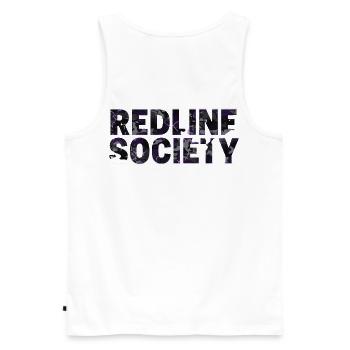 Redline Society Tuning Camo Purple Graffiti Design - Débardeur bio Premium Homme - blanc - Dos - AI Model Male 178 light (178cm)