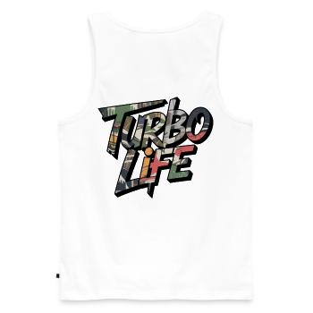Turbo Life Camo Motiv für JDM Fans Männer Jungs - Männer Premium Bio Tank Top - Weiß - Hinten - AI Model Male 178 light (178cm)