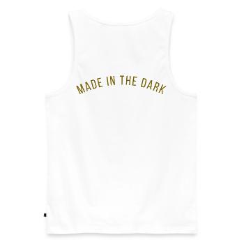 MADE IN THE DARK - Motivation - Men's Premium Organic Tank Top - white - Back - AI Model Male 178 light (178cm)
