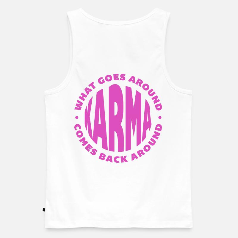 Karma - Männer Premium Bio Tank Top - Weiß