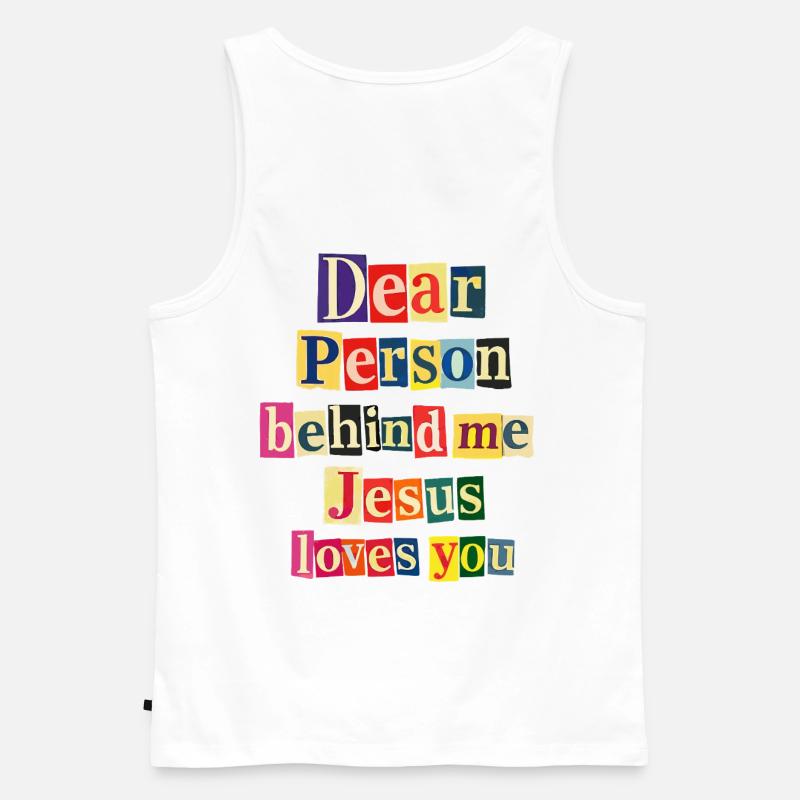Jesus liebt dich positive Botschaft - Männer Premium Bio Tank Top - Weiß