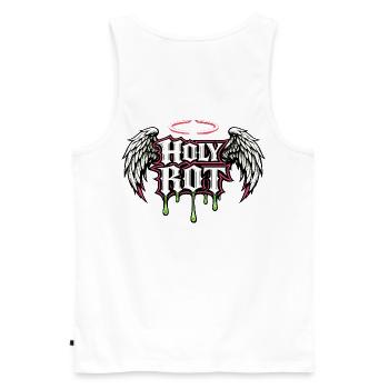 Holy Riot Angel Wings Streetwear Rückenprint - Männer Premium Bio Tank Top - Weiß - Hinten - AI Model Male 178 light (178cm)