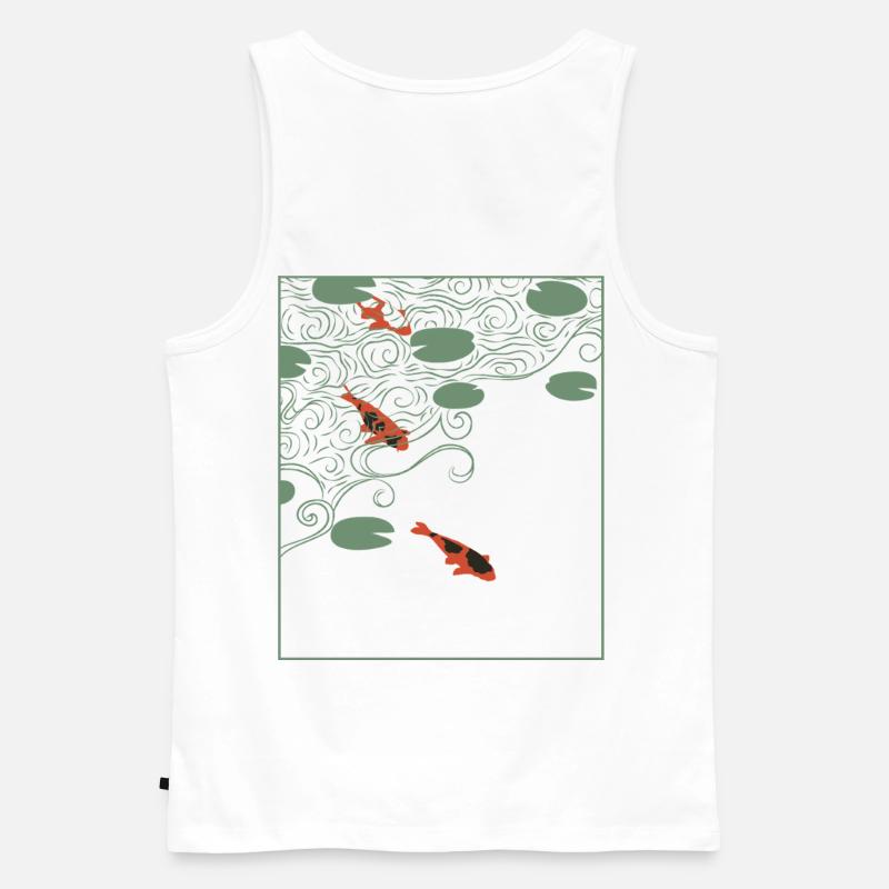 Wabi-sabi-Stil Koi-Karpfen - Männer Premium Bio Tank Top - Weiß