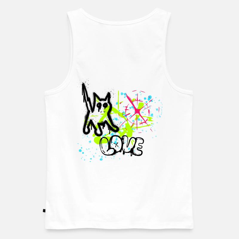 Neon Graffiti Splatter Muster - Männer Premium Bio Tank Top - Weiß