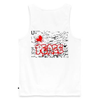 Pense Graffiti Herz Rot - Männer Premium Bio Tank Top - Weiß - Hinten - AI Model Male 178 light (178cm)