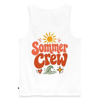 Sommer Crew Retro Sonne und Wellen Vibes - Männer Premium Bio Tank Top - Weiß - Hinten - AI Model Male 178 light (178cm)