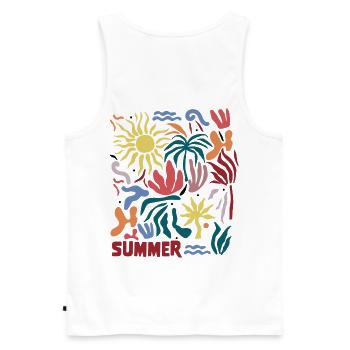 Tropical estival - Débardeur bio Premium Homme - blanc - Dos - AI Model Male 178 light (178cm)