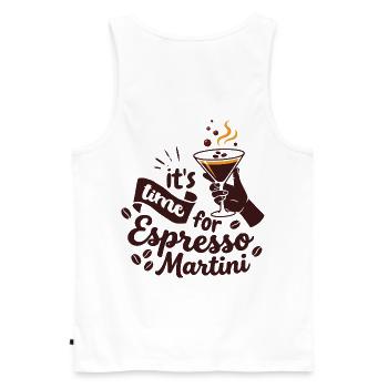 Espresso Martini Moment with Lifestyle Vibe - Men's Premium Organic Tank Top - white - Back - AI Model Male 178 light (178cm)