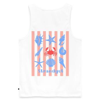 Strandgut Muscheln Seesterne und Krebs - Männer Premium Bio Tank Top - Weiß - Hinten - AI Model Male 178 light (178cm)
