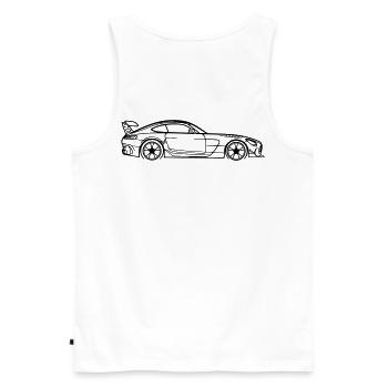 GT Coupé Line Silhouette – Pure Performance Art - Männer Premium Bio Tank Top - Weiß - Hinten - AI Model Male 178 light (178cm)