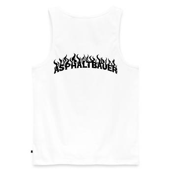 Asphaltbauer - Männer Premium Bio Tank Top - Weiß - Hinten - AI Model Male 178 light (178cm)