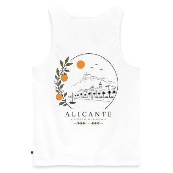 Alicante Küste - Männer Premium Bio Tank Top - Weiß - Hinten - AI Model Male 178 light (178cm)