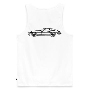 C2 Line Silhouette – Retro Muscle Art - Männer Premium Bio Tank Top - Weiß - Hinten - AI Model Male 178 light (178cm)