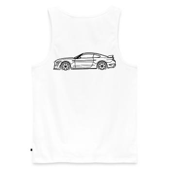 GT500 Line Silhouette – Muscle Performance Art - Männer Premium Bio Tank Top - Weiß - Hinten - AI Model Male 178 light (178cm)
