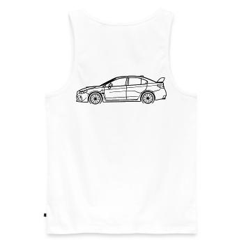 WRX Line Silhouette – Turbo Rally Art - Männer Premium Bio Tank Top - Weiß - Hinten - AI Model Male 178 light (178cm)