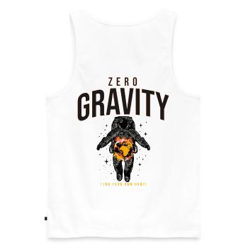 Zero Gravity Astronaut Erde Weltraum - Männer Premium Bio Tank Top - Weiß - Hinten - AI Model Male 178 light (178cm)