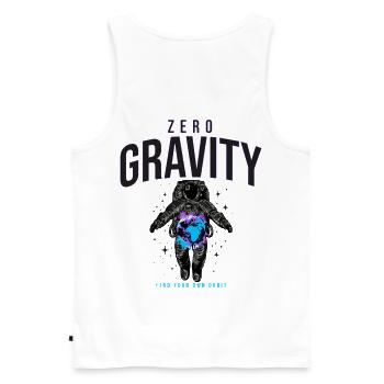 Zero Gravity Astronaut Erde Weltraum - Männer Premium Bio Tank Top - Weiß - Hinten - AI Model Male 178 light (178cm)