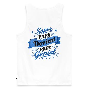 Supervater wird großartiger Opa – Ankündigung - Männer Premium Bio Tank Top - Weiß - Hinten - AI Model Male 178 light (178cm)