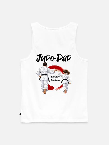Judo Dad mit Tochter - Männer Premium Bio Tank Top - Weiß