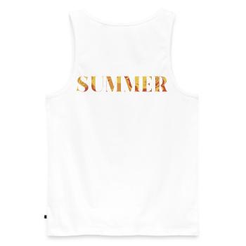 Summer - Männer Premium Bio Tank Top - Weiß - Hinten - AI Model Male 178 light (178cm)