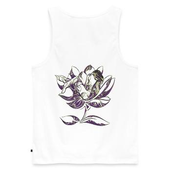 Body Art Body Künstler Tatoo Tattoo - Männer Premium Bio Tank Top - Weiß - Hinten - AI Model Male 178 light (178cm)