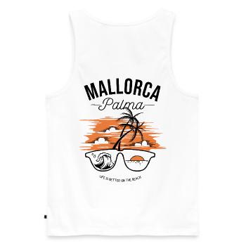 Majorque "Palma" - Débardeur bio Premium Homme - blanc - Dos - AI Model Male 178 light (178cm)