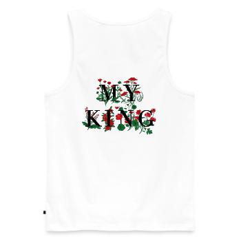 My King partner shirt - Men's Premium Organic Tank Top - white - Back - AI Model Male 178 light (178cm)