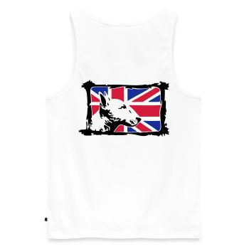 Bullterrier - Men's Premium Organic Tank Top - white - Back - AI Model Male 178 light (178cm)