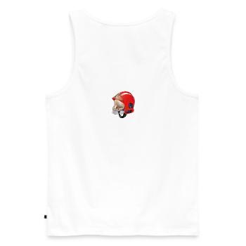 firefighters helmet - Men's Premium Organic Tank Top - white - Back - AI Model Male 178 light (178cm)