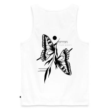 Schwalbenschwanz Schmetterling - Männer Premium Bio Tank Top - Weiß - Hinten - AI Model Male 178 light (178cm)
