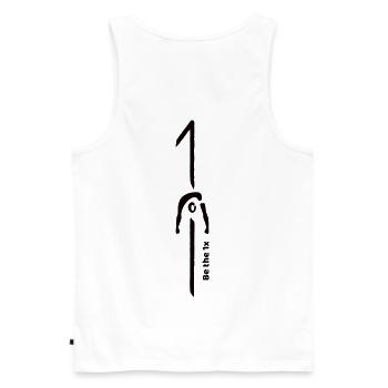 Soyez The 1x - Débardeur bio Premium Homme - blanc - Dos - AI Model Male 178 light (178cm)
