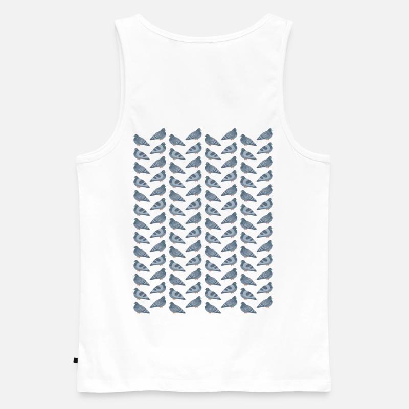 Pigeon Pattern Friends - Männer Premium Bio Tank Top - Weiß