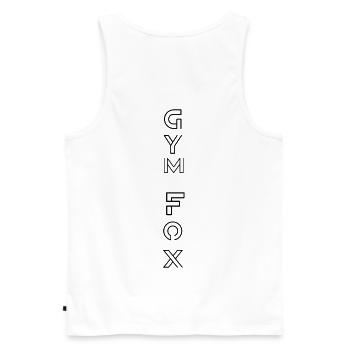 GYM FOX - Motivating Gym and Fitness Designs - Men's Premium Organic Tank Top - white - Back - AI Model Male 178 light (178cm)