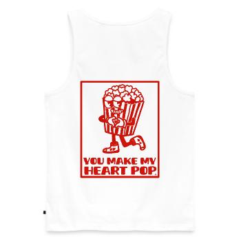 You make my heart pop - Romantic Illustration - Men's Premium Organic Tank Top - white - Back - AI Model Male 178 light (178cm)