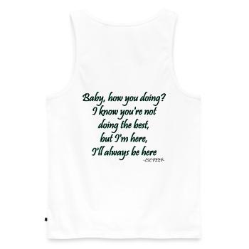 lil peep - right here lyrics - Men's Premium Organic Tank Top - white - Back - AI Model Male 178 light (178cm)