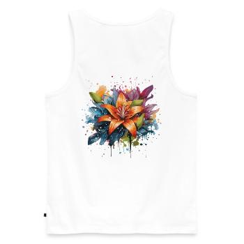 Lys arc-en-ciel - Débardeur bio Premium Homme - blanc - Dos - AI Model Male 178 light (178cm)