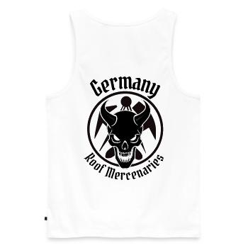Germany Roof Mercenaries - Männer Premium Bio Tank Top - Weiß - Hinten - AI Model Male 178 light (178cm)
