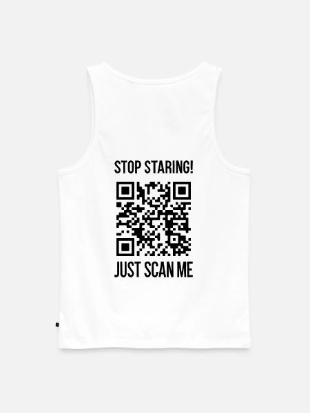 Scanne mich QR Code für Motivation - Männer Premium Bio Tank Top - Weiß