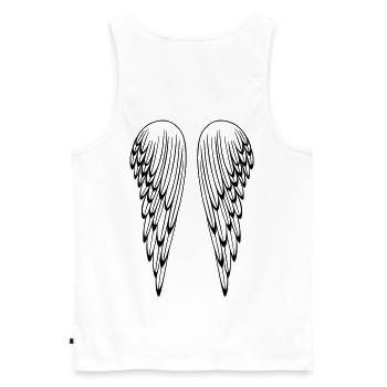 Angel wings, guardian angel, wings. - Men's Premium Organic Tank Top - white - Back - AI Model Male 178 light (178cm)